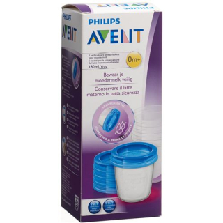 Avent Philips Via storage cup 180ml 5 cups. 5 lids