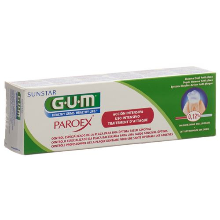 معجون أسنان GUM SUNSTAR Paroex يحتوي على 0.12٪ كلورهيكسيدين 75 مل