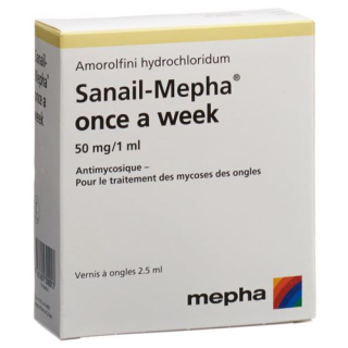 Sanail-Mepha haftada bir marta tirnoqli lak 50 mg / ml 2,5 ml Fl