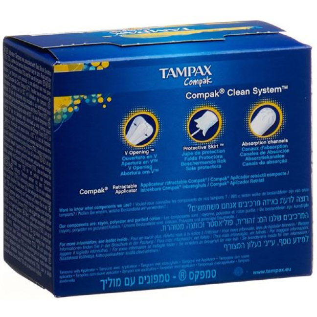 Tampax Compak რეგულარული ტამპონები 22 ცალი