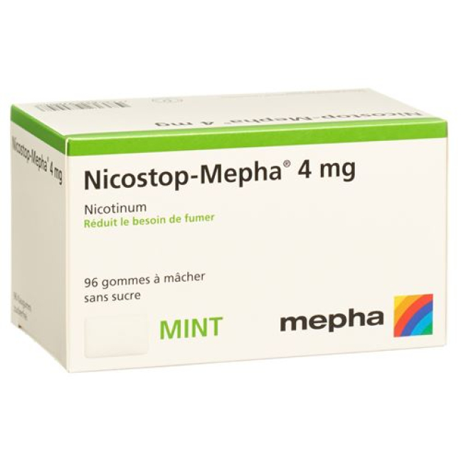 Goma Nico stop Mepha 4 mg menta 96 unid.