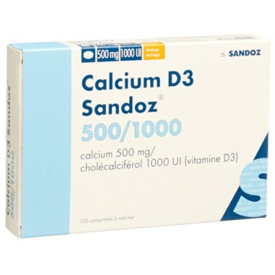 Kalsium Sandoz D3 chewable tablets 500/1000 120 əd