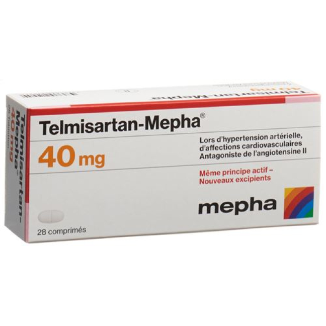 Telmisartan 40 mg tbl Mepha 98 unid.