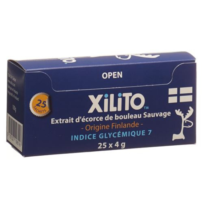 Xylitol Xilito Birch Sugar Finland 25 Bags 4 g