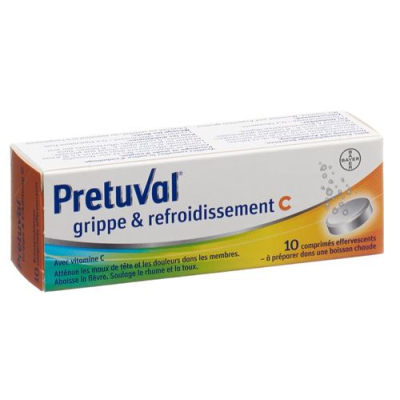 Pretuval שפעת והצטננות effervescent tablets C 10 יח'