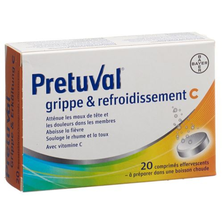 Pretuval flu and cold C effervescent tablets 20 pcs