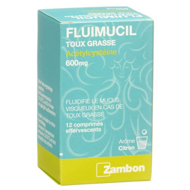 Флуимуцил 600 мг 12 көпіршікті таблетка
