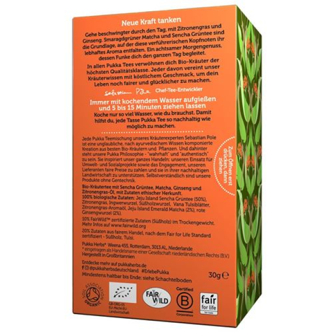 Pukka Ginseng Matcha Zielona Herbata Organiczna Btl 20szt