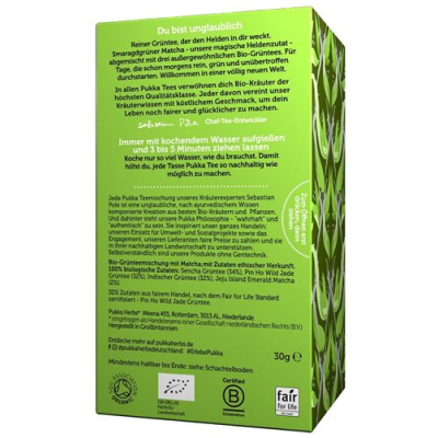 Pukka Matcha Green Tea Organic bag 20 tk