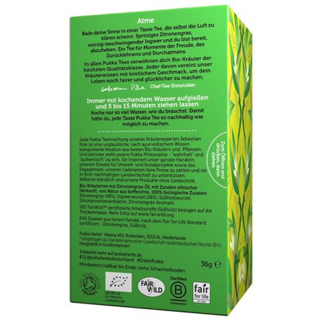Pukka Herbata Trawa Cytrynowa & Imbir Organic Btl 20szt