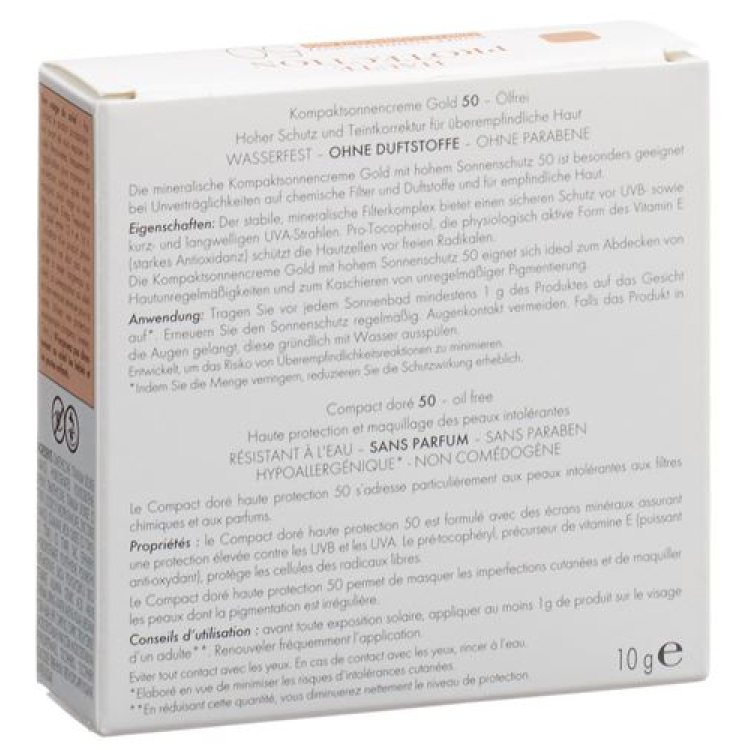 Avene Sun Compact solkräm SPF50 + Guld 10 g