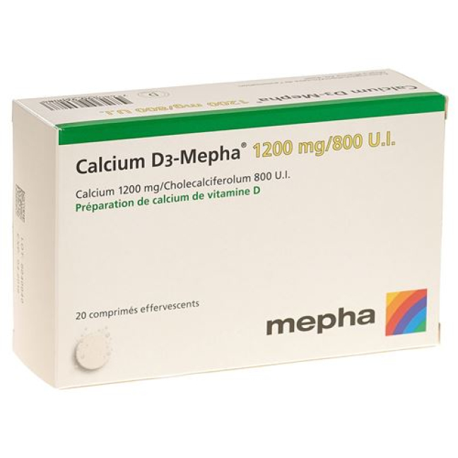 Calcium D3 Mepha Brausetabl 1200/800 20 pcs