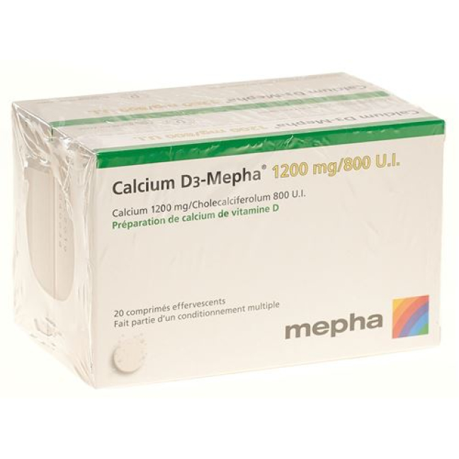 Calcium D3 Mepha Brausetabl 1200/800 2 x 20 vnt.