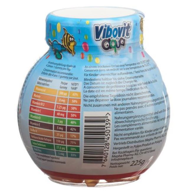 Vibovit aqua fruit gums Ds 50 հատ