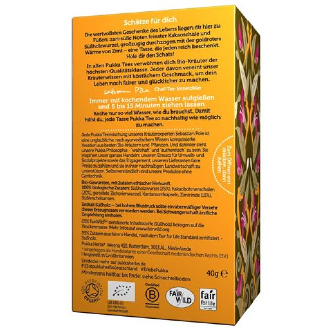 Pukka Kakaolu Chai Çayı Organik 20'li Paket