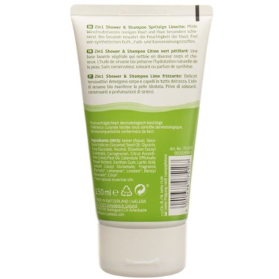 Weleda Kids 2 az 1-ben zuhany és sampon pezsgő lime 150 ml