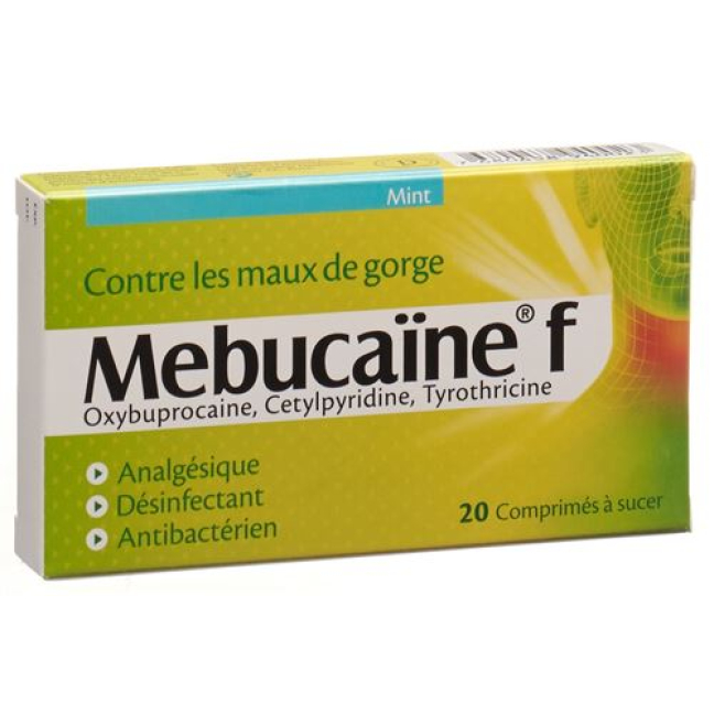 Mebucaïne f lozenges mint 20 pcs