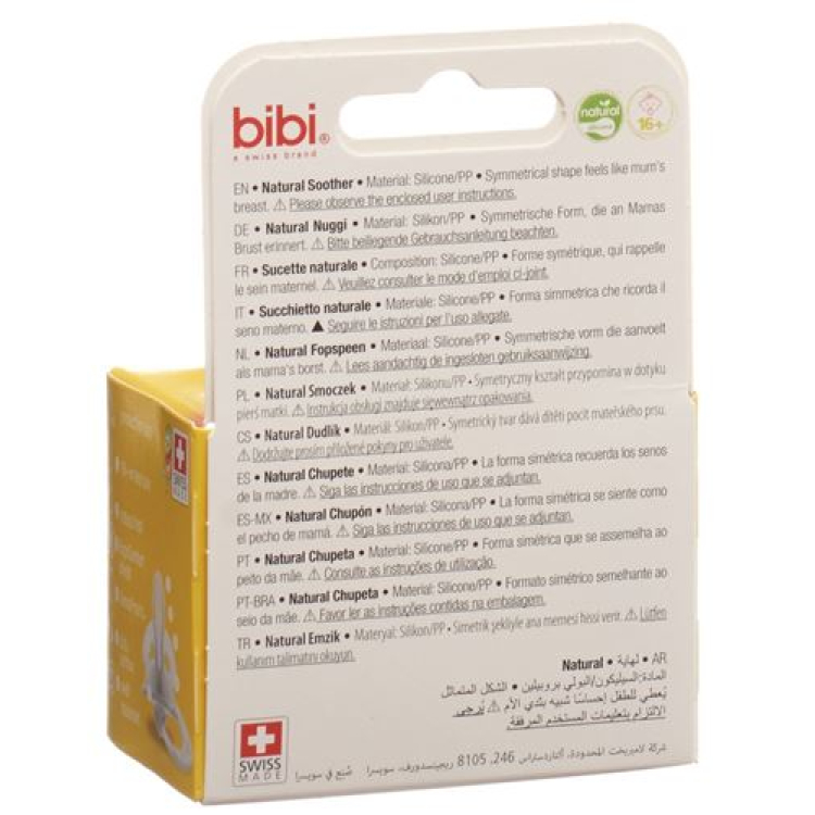 bibi Nuggi Happiness Natural Silikon 16+ Ring Wild Baby assortie