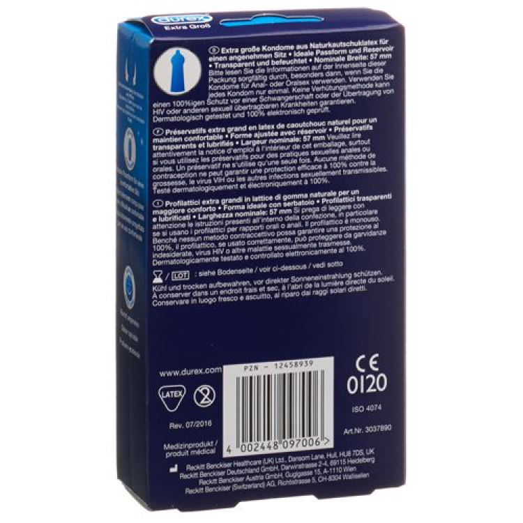 Презервативы Durex Extra Large 12 шт.