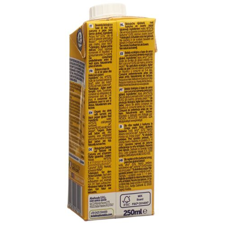 Isola Bio Golden drink rice milk with turmeric Tetra 250 ml