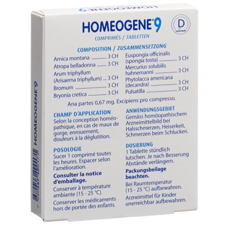 Homeogene Boiron No 9 tablet 60 ədəd