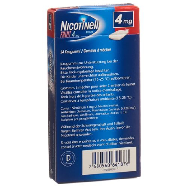 Nicotinell Gum 4 mg fruit 24 pcs