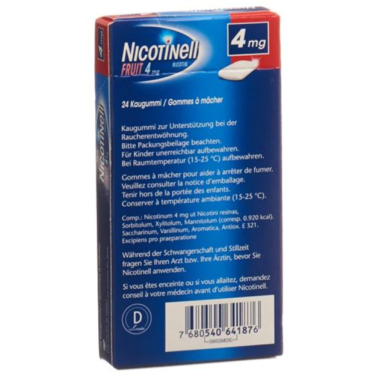 Nicotinell Guma 4 mg voće 24 kom