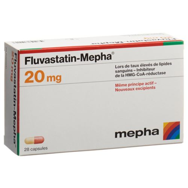 Fluvastatin Mepha Kaps 20 mg 28 stk