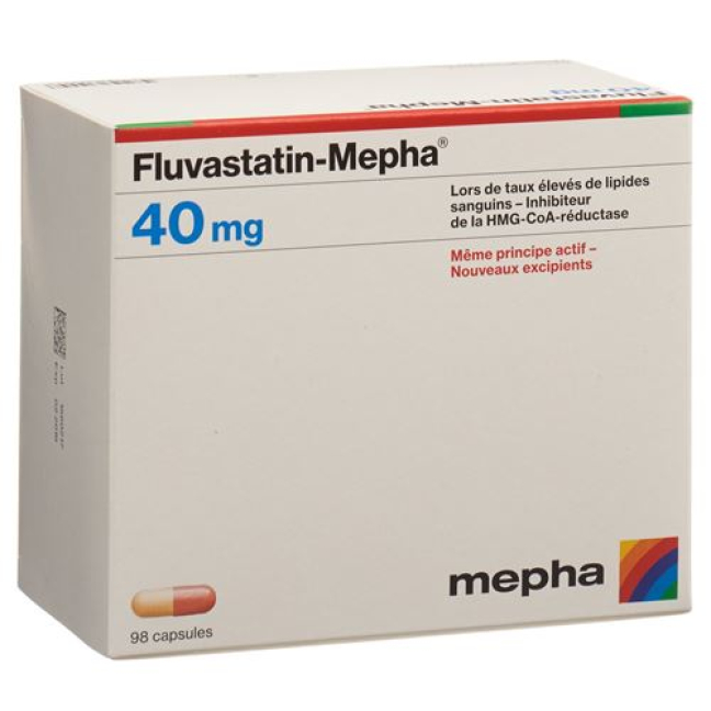 Fluvastatine Mepha Kaps 40 mg 98 pièces