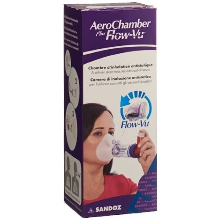 Aerochamber Plus Flow-Vu maža kaukė violetinė