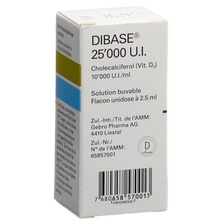 Dibase Lös 25000 IE Fl 2.5 מ"ל