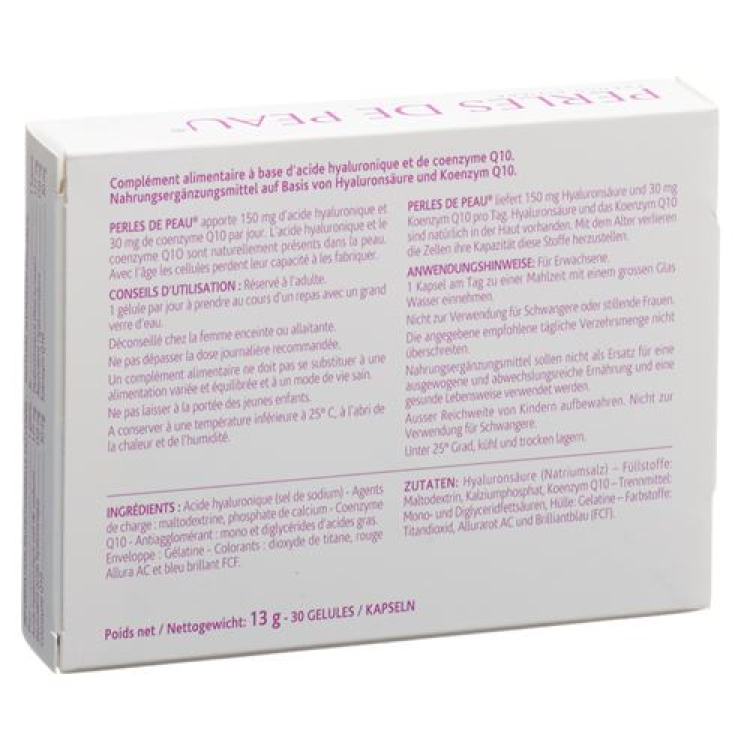 Perles De Peau hyaluronic acid + Q10 30 capsules