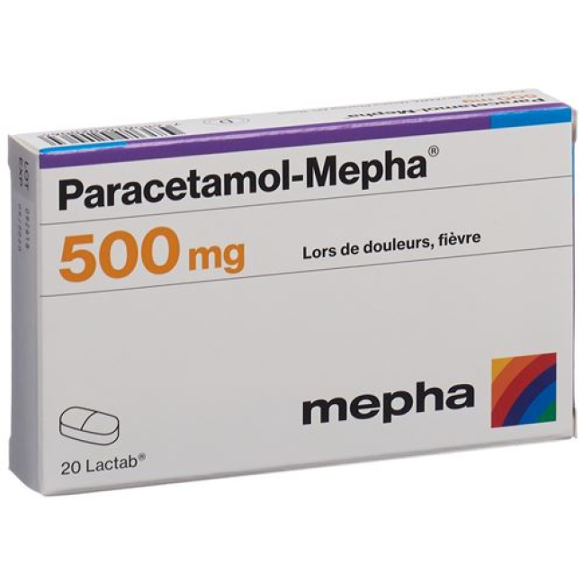 Paracetamol Mepha Lactab 500 mg 20 pieces