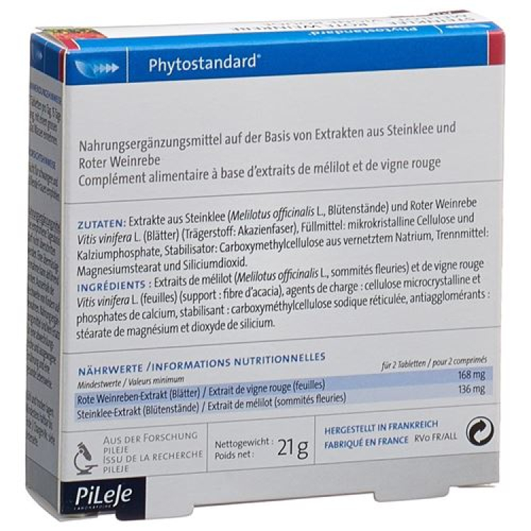 Phytostandard zoete klaver - Rode wijnstok tabletten 30 st