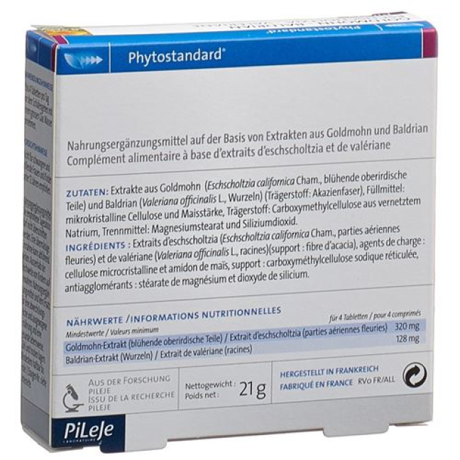 Phytostandard Poppy Valerian Tablets - Dietary Supplement