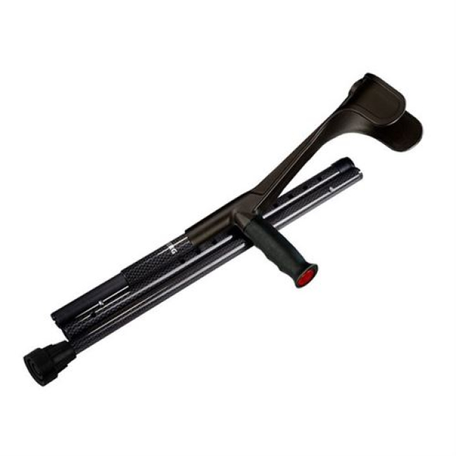 Sahag crutch foldable carbon -140kg 74-97cm black Ergo soft grip black