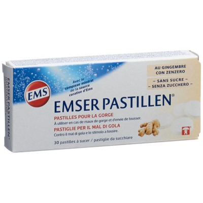 Emser sockerfri med ingefära 30 pastiller