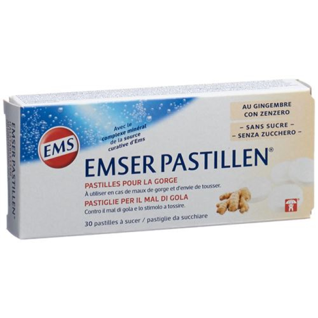 Emser без захар с джинджифил 30 таблетки за смучене