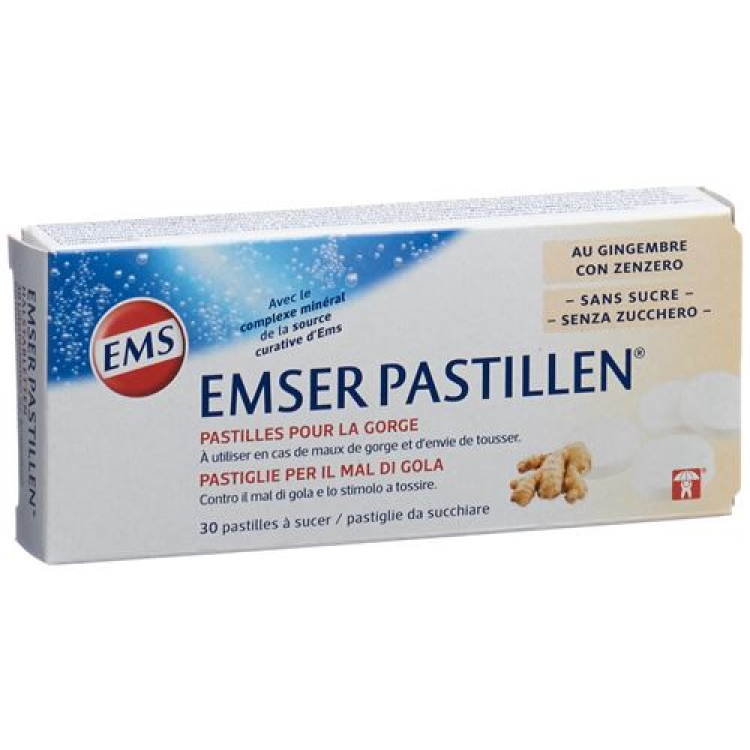 Emser sukkerfri med ingefær 30 pastiller