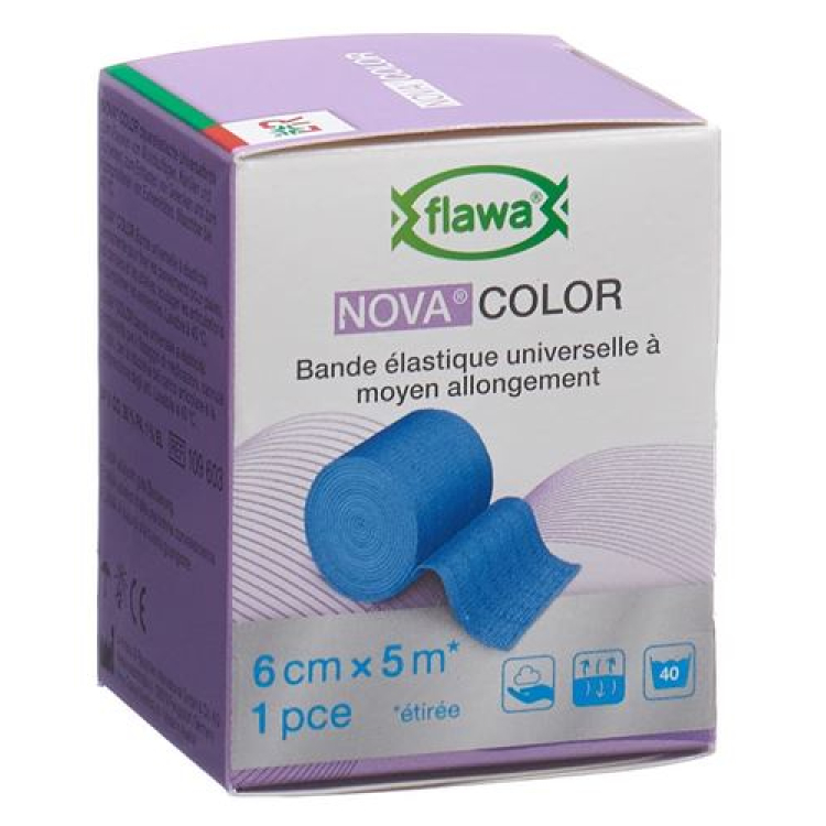 Flawa Novacolor Idealbandaż 6cmx5m niebieski