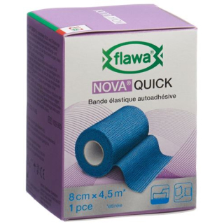 Flawa Nova Quick cohesive tear bandage 8cmx4.5m blue