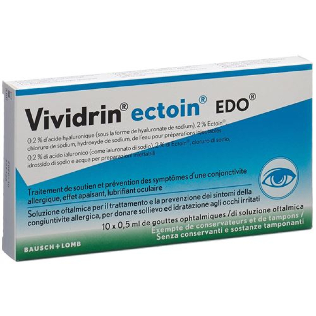Vividrin ectoin EDO Gd Opht 10 Monodos 0.5 ml