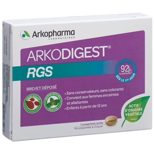 Arkodigest Rgs 16 žvečljivih tablet