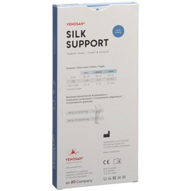 Venosan Silk A-D Support Socks crne 1 M par