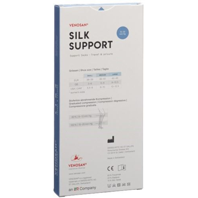 Venosan Silk A-D Støttestrømper L 1 par hvide