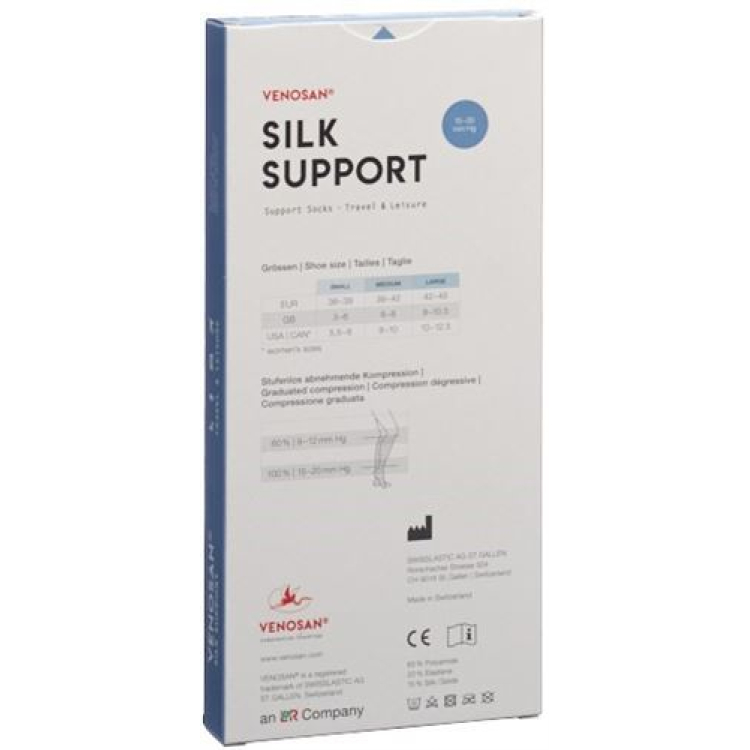 Venosan Silk A-D Support Socks L 1 par branco