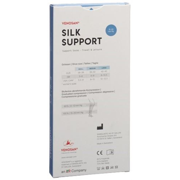 Venosan Silk A-D Support paypoqlari S kumush 1 juft