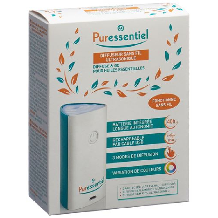 Puressentiel Diffuse & Go Wireless Ultrasonic diffuser եթերային յուղերի համար