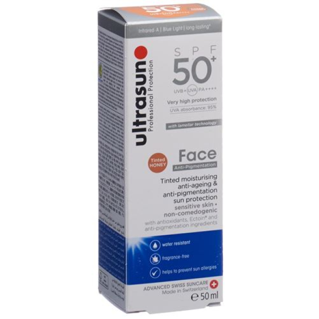 Ultrasun Face anti-pigmentatie SPF50 + Honing 50 ml
