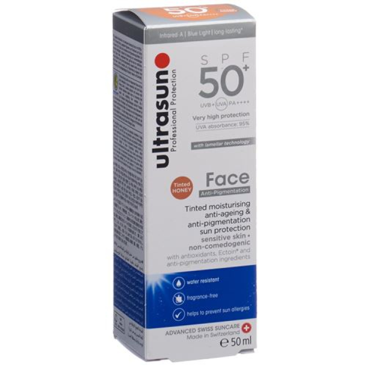 Ultrasun Face против пигментация SPF50 + мед 50 мл